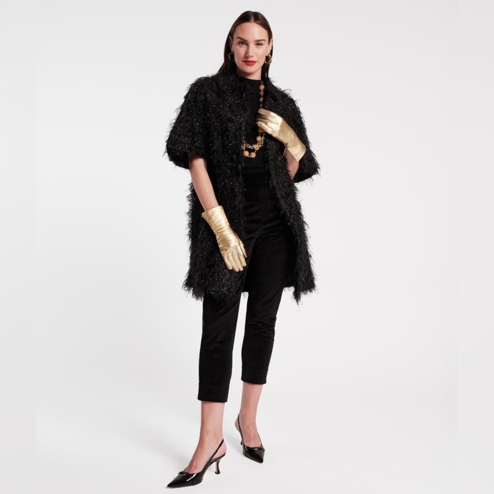 NWT Frances Valentine Marvelous Jacket Rockefeller Gold Poly Lurex Blend